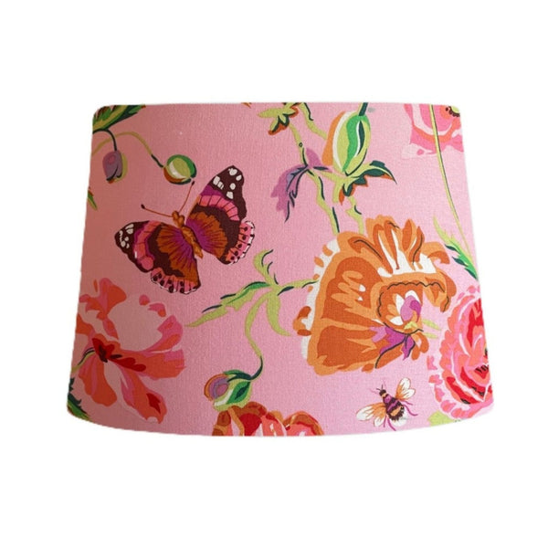 Bespoke tapered lamp shade with Kaffe Fassett Meadow Pastel fabric by shades at grays, nz
