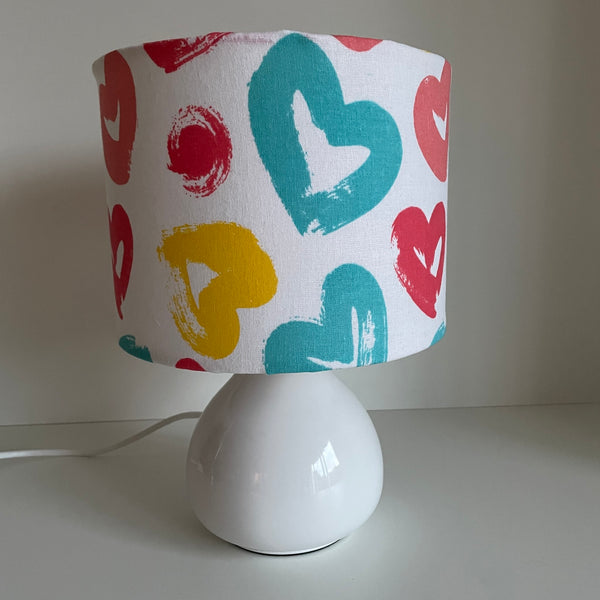 Hearts Fabric Lamp Shade | Handcrafted in NZ