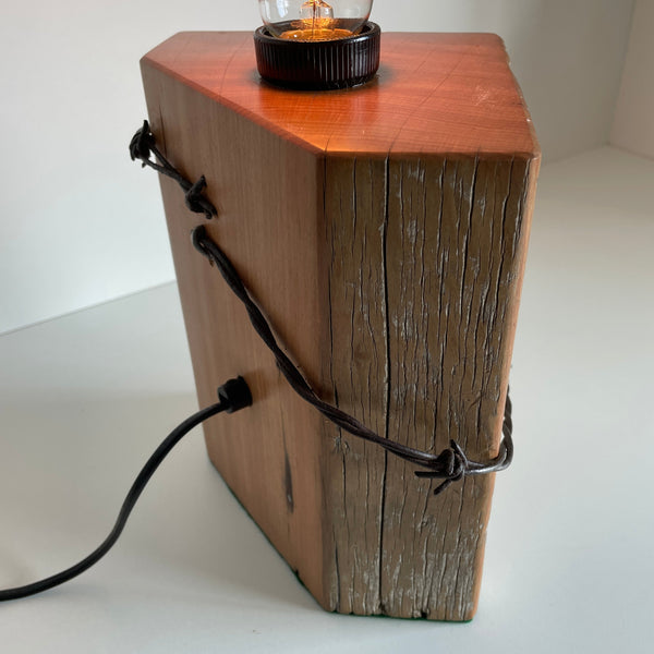Shades at Grays Edison Lamp Edison Timber Table Lamp - Totara Post #17 handcrafted lighting made in new zealand