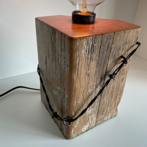 Shades at Grays Edison Lamp Edison Timber Table Lamp - Totara Post #17 handcrafted lighting made in new zealand