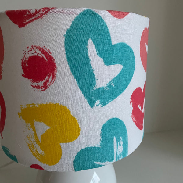 Hearts Fabric Lamp Shade | Handcrafted in NZ