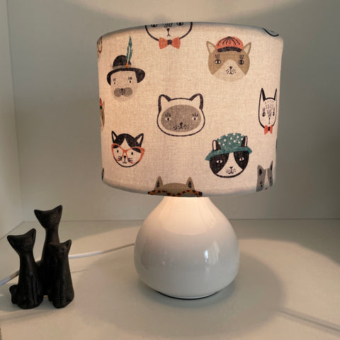 Cats in Disguise | Fabric lampshade | Handcrafted