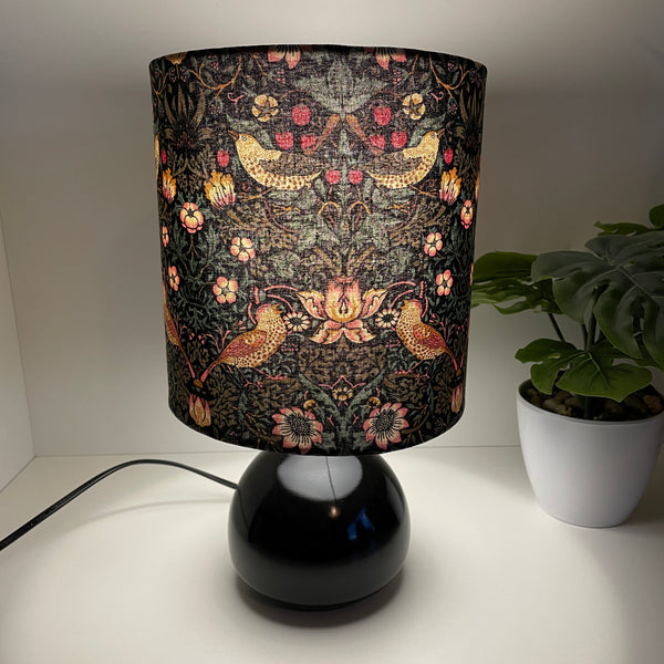 Morris & Co | Strawberry Thief Black | Fabric Lampshade | Made in NZ