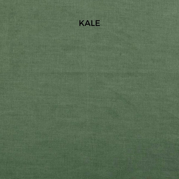 Solid green color swatch of  'KALE' for custom made lampshades by shades at grays.