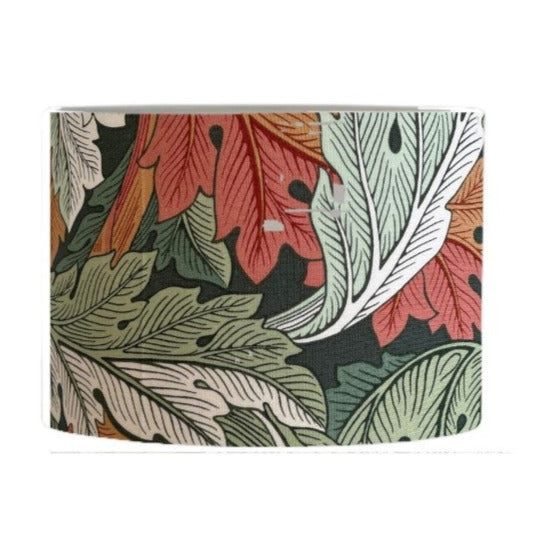 Bespoke drum light shade with William Morris Acanthus Autumn fabric.