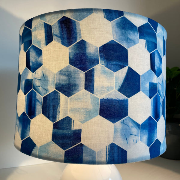 Hexagon Print | Fabric lampshade | Handcrafted in NZ