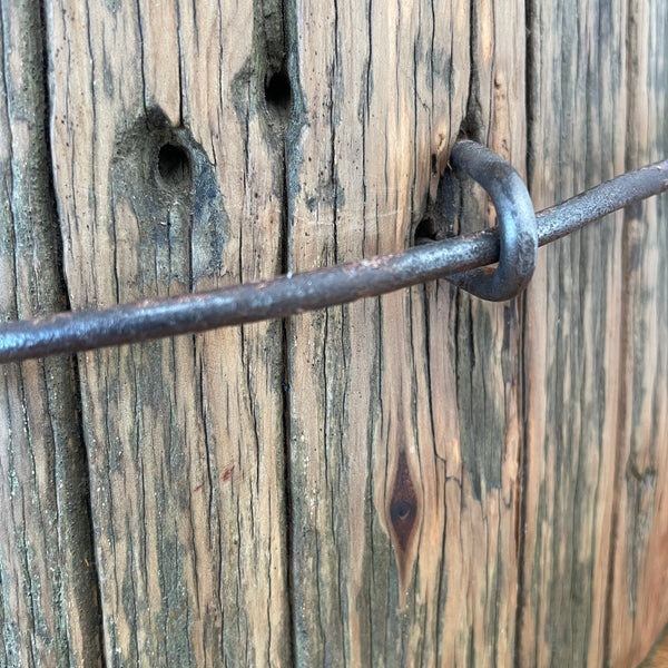 Close up of No8 wire  and 2 original staples
