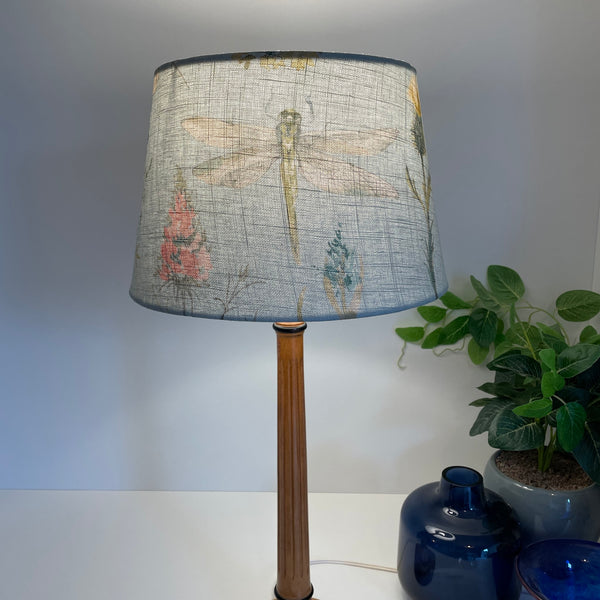 Dragonfly Blue | LINEN Fabric lampshade | Handcrafted