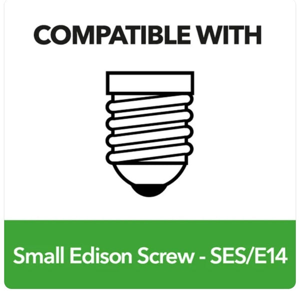 E14 screw bulb diagram, to fit small black ceramic base.