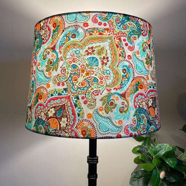 Teal Paisley | Fabric Lampshade | Made in NZ