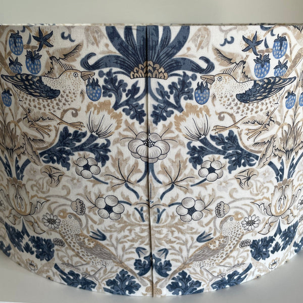 Large barrel with 2nd seam, matching 2 pieces of fabric together, close up.