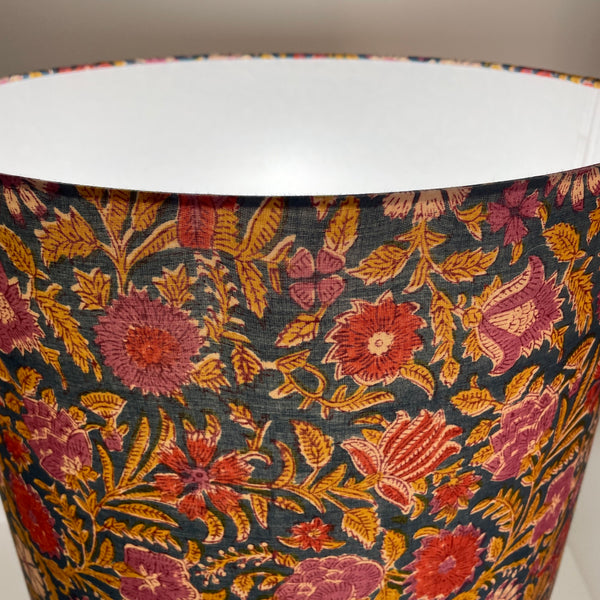 One-off Blue Floral Drum Lampshade | 40cm | Ex-display