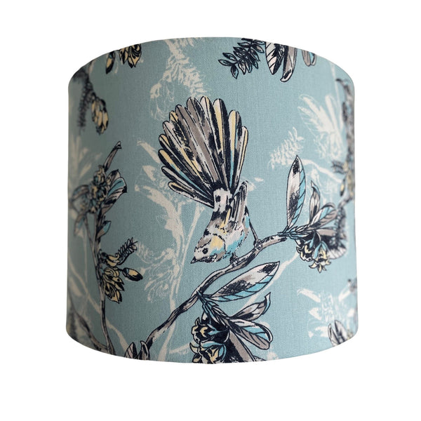 Blue Fantail | Fabric lampshade | Handcrafted
