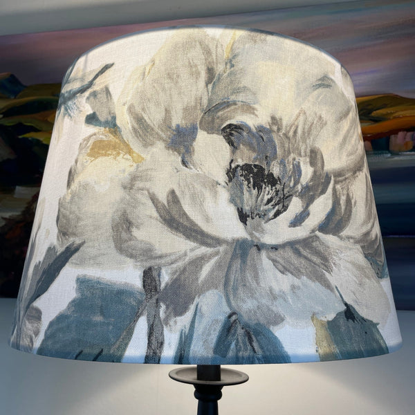 Shades at grays handcrafted large tapered fabric lamp shade.