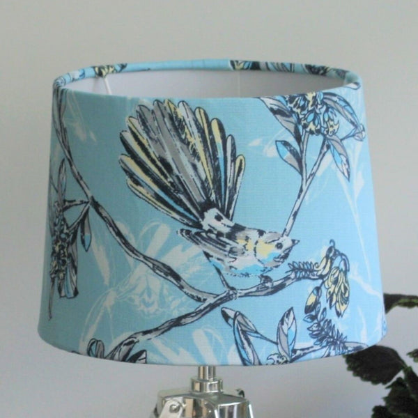 Blue Fantail | Fabric lampshade | Handcrafted