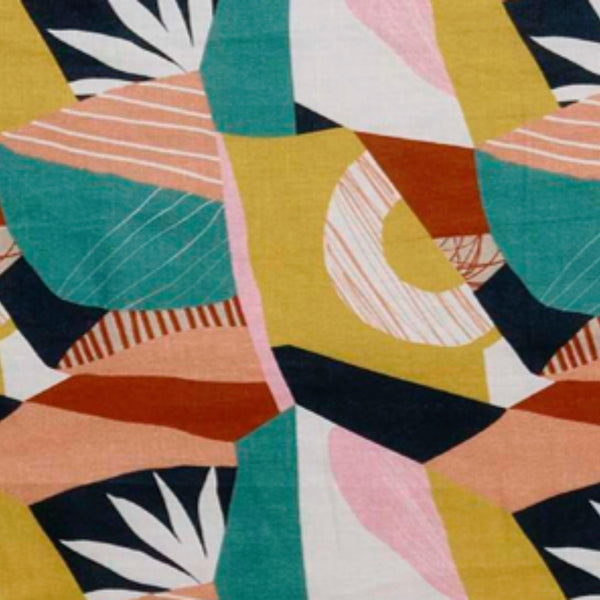 Shades at Grays Lampshades Small tapered / Table lamp/floor stand / 29mm Multi coloured abstract fabric lampshade handcrafted lighting made in new zealand