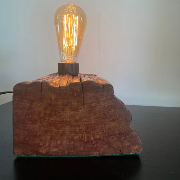 New Zealand jarrah timber lamp detail grain