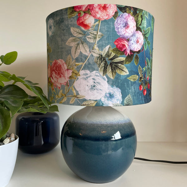 Blue Ocean Floral | Fabric Lampshade | Made in NZ