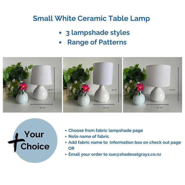 Find Your Perfect Match - Small White Ceramic Table Lamp