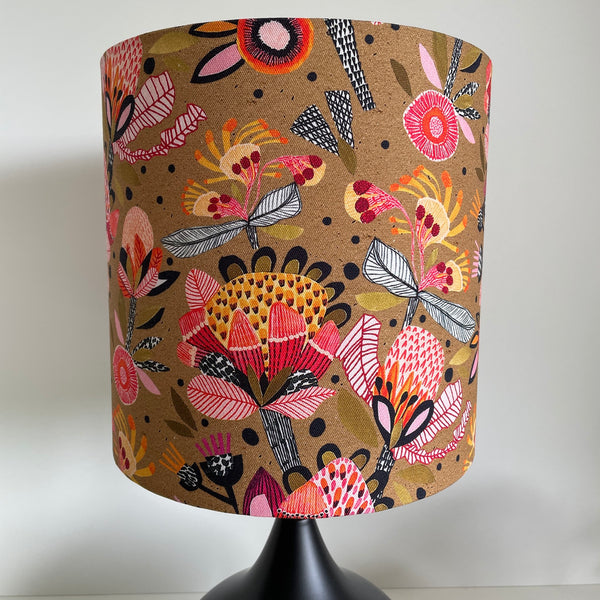 Ready-made special lampshade 25cm by 25cm shade with protea pop fabric by shades at grays