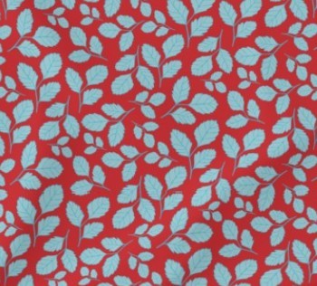 Red leaf pattern fabric sample