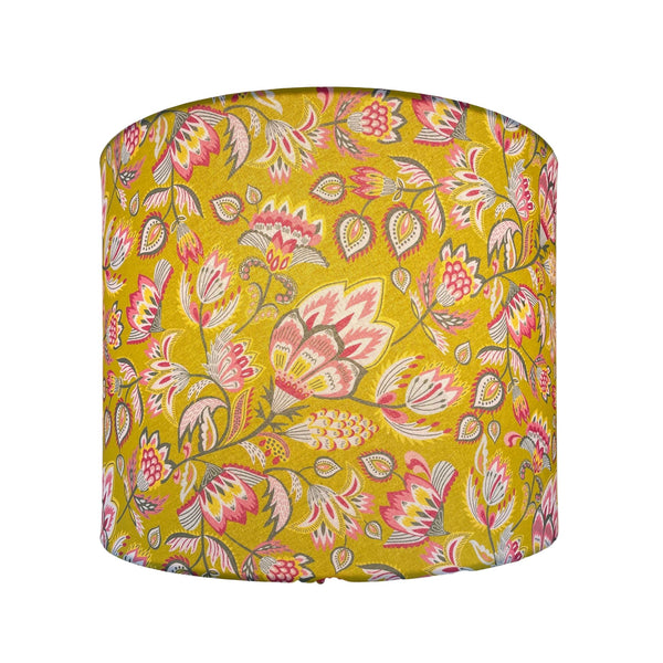 Folk Floral Mustard | Fabric lampshade | Handcrafted