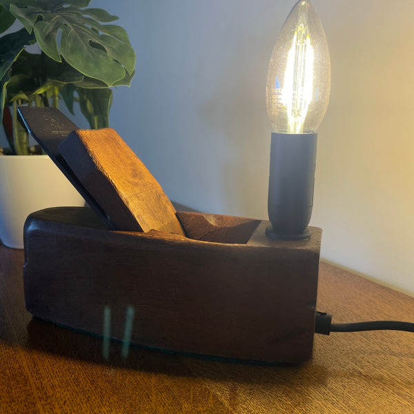 Small Wood Plane Table Lamp | #131