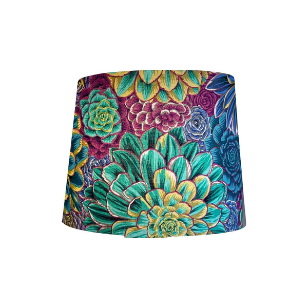 Tapered handcrafted lampshade in kaffe fasset house leeks grey fabric, by shades at grays.