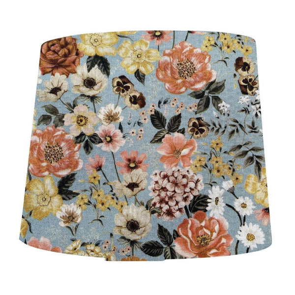 Tapered lampshade in floral mix fabric handcrafted by shades at grays