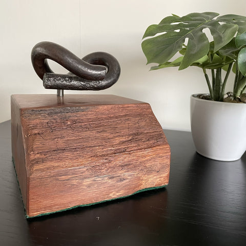 Wharf timber table art or door post, made by shades at grays, front view.