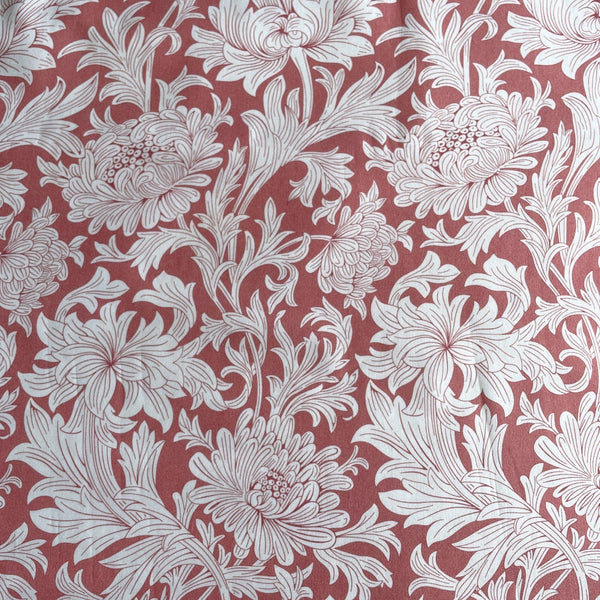 William Morris chrysanthemum rose fabric sample