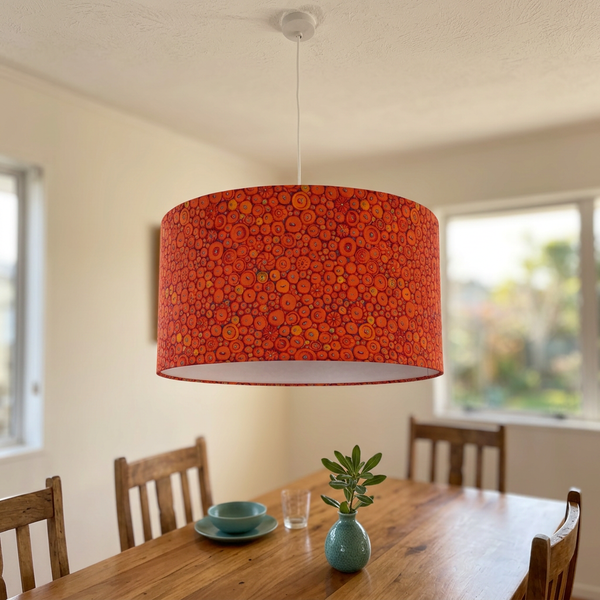 Button Mosaic Orange ceiling pendant in a dining room