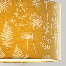 Close up, meadow Mustard fabric 