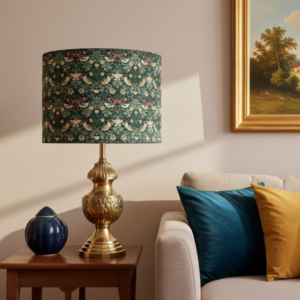 Drum Lamp Shade in Styled Living Room
