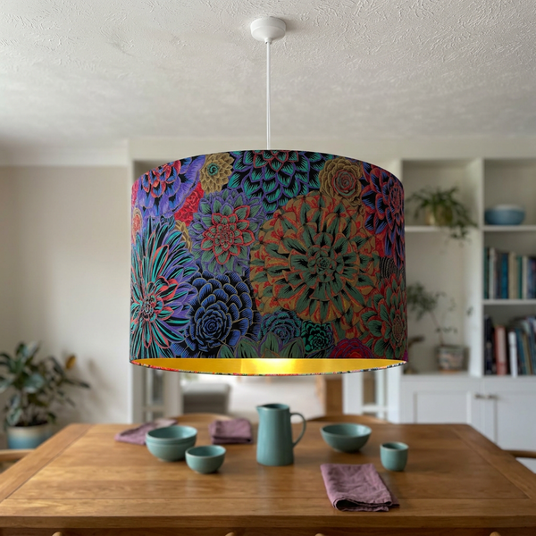 House Leeks Dark ceiling pendant with gold lining
