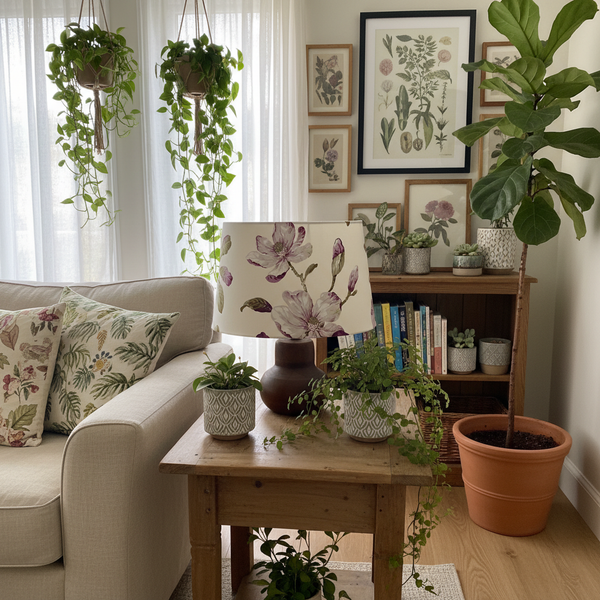 Purple Magnolia garden-inspired living room lifestyle