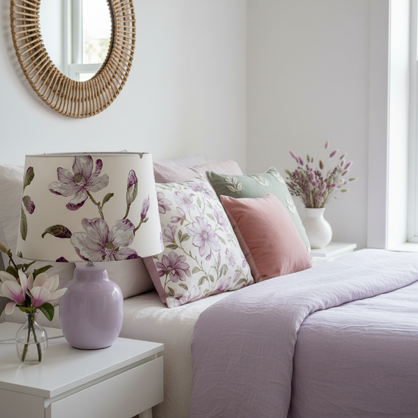 Purple Magnolia pastel bedroom lifestyle