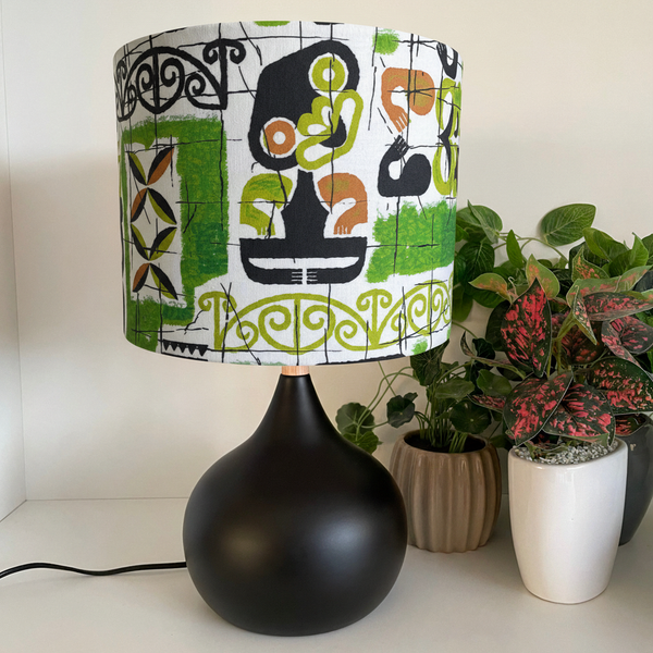 Tiki Vivid Lampshade on Black Round Base