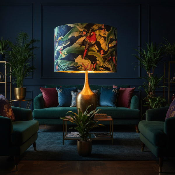 Tropical Birds Lamp - Moody Living Room