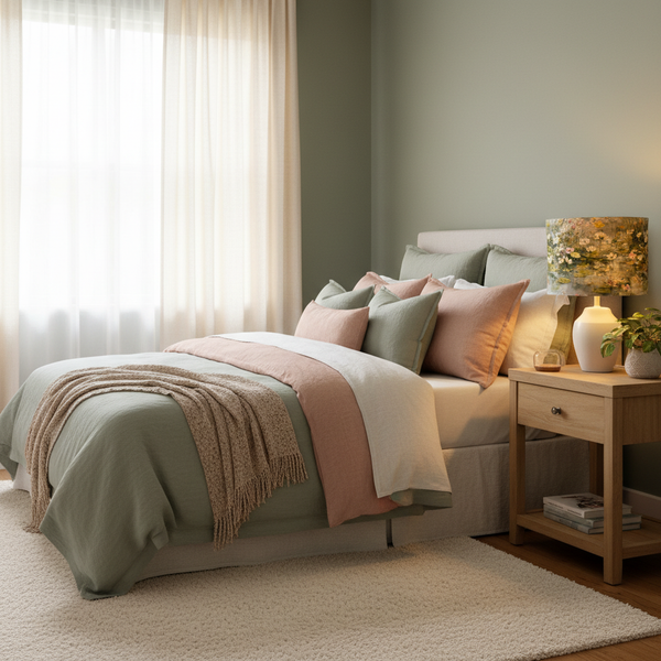 Waterlily Lampshade – Bedroom Lifestyle