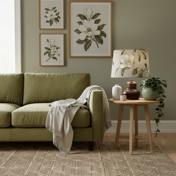 White Magnolia layered living room lifestyle