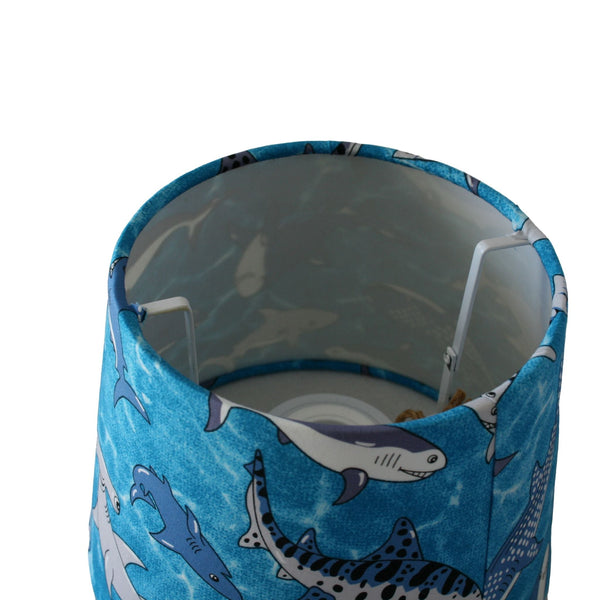 Shades at Grays Childrens lampshade Shark lampshade handcrafted lighting made in new zealand