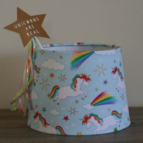 Shades at Grays Childrens lampshade Unicorn lampshade handcrafted lighting made in new zealand