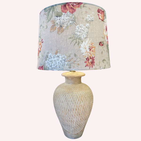 Shades at Grays Lampshades Vintage flowers fabric lampshade handcrafted lighting made in new zealand