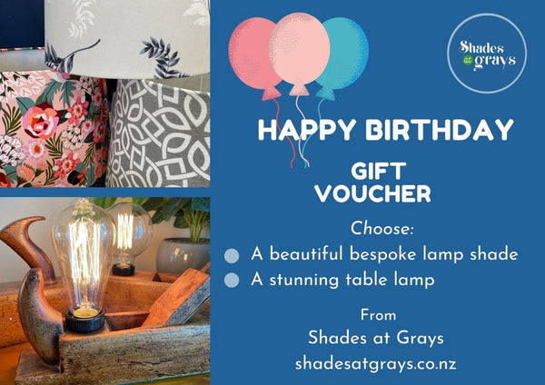 Shades at Grays Gift Cards Birthday / $75.00 Shades at Grays Gift Cards handcrafted lighting made in new zealand