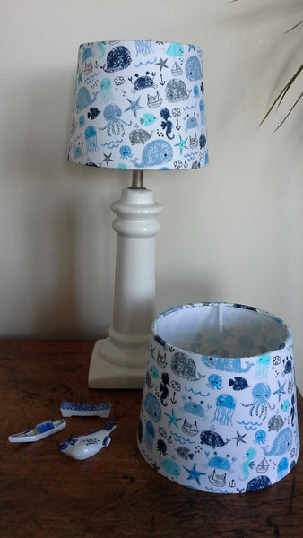 Shades at Grays Childrens lampshade Marine Life lampshade handcrafted lighting made in new zealand