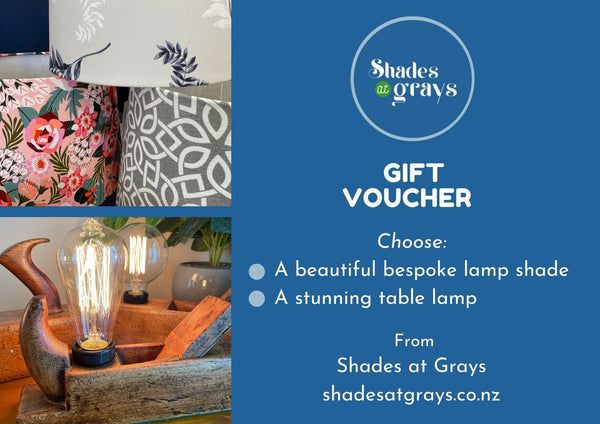 Shades at Grays Gift Cards General / $75.00 Shades at Grays Gift Cards handcrafted lighting made in new zealand