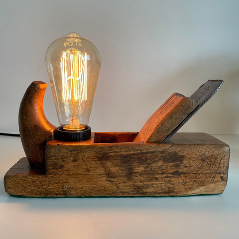 Shades at Grays Edison Lamp Timber Table Lamp - Wood plane series #42 handcrafted lighting made in new zealand