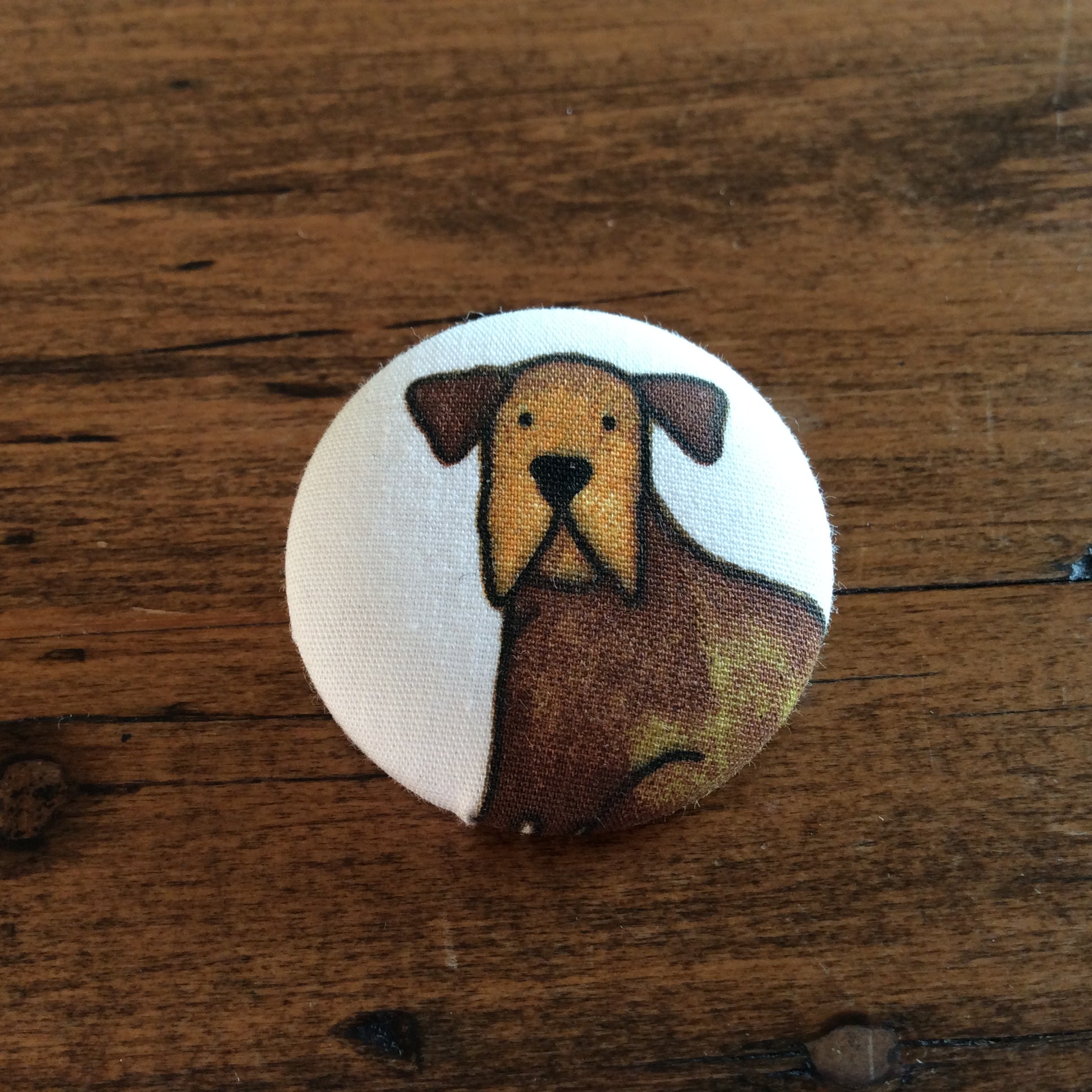 Shades at Grays Badge Single badge / Brown floppy ears Adorable dog badge handcrafted lighting made in new zealand