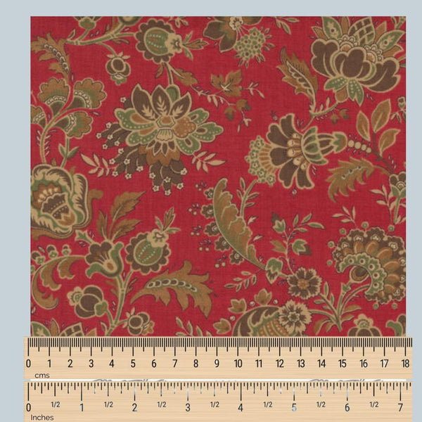 Fabric sample with dimensions of pattern